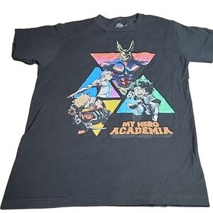 My Hero Academia Anime Graphic‎ Tee, Black, Men's Size Small